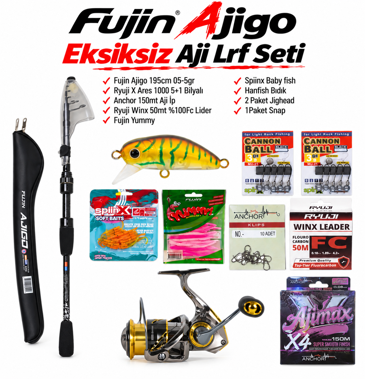 Fujin Ajigo Eksiksiz Aji LRF Seti