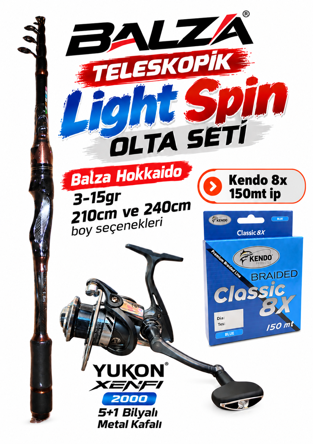 Balza Light Spin Teloskopik Olta Seti