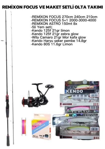 REMİXON FOCUS SPİN MAKET YEM SETLİ OLTA TAKIMI