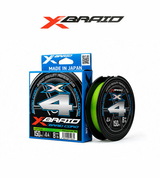 YGK X035 BRAID CORD PE X4 150M 3.6KG 0.104 FLUO GREEN Aji 0.4PE