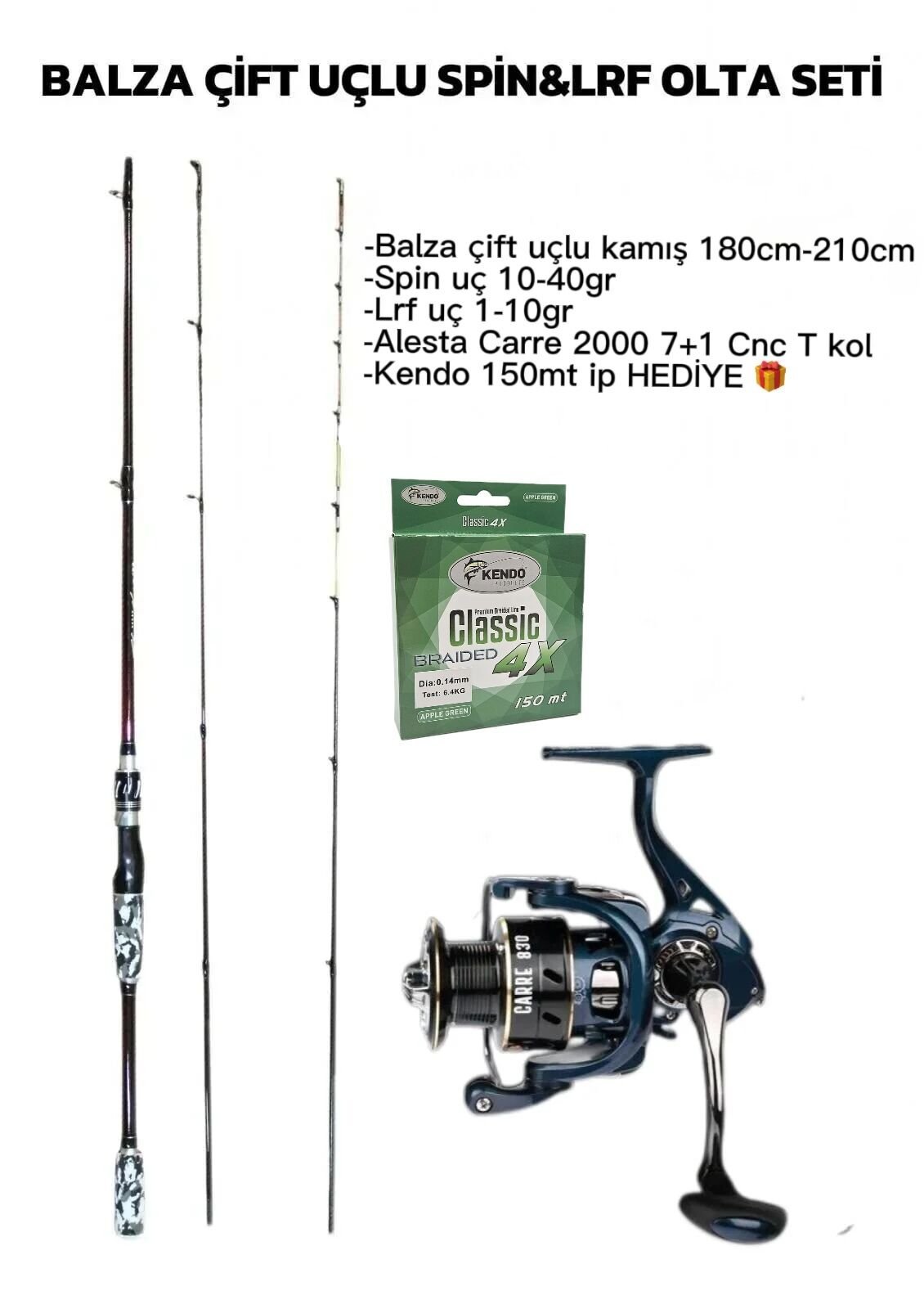 BALZA ÇİFT UÇLU OLTA SETİ