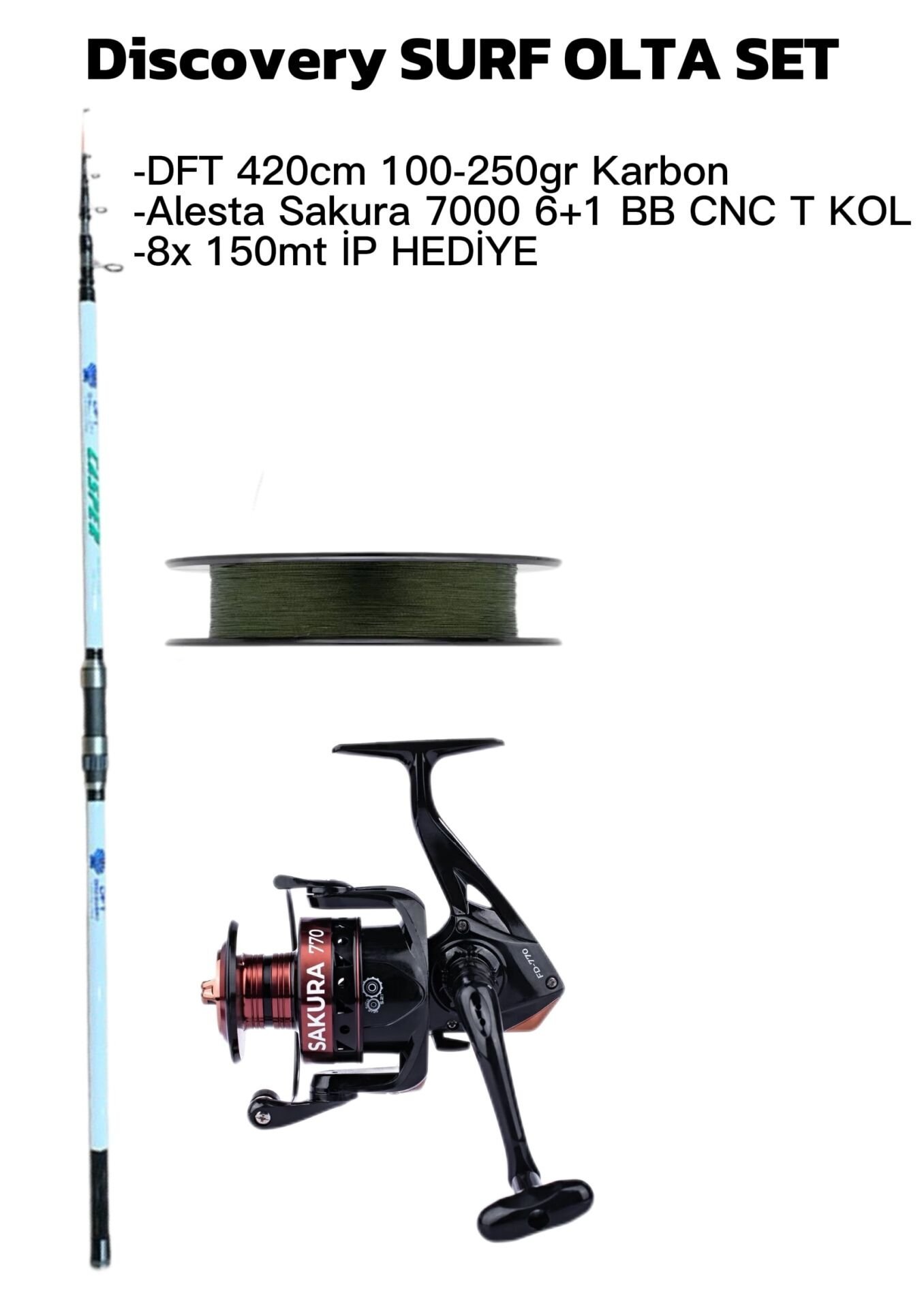 İP HEDİYELİ DFT SURF OLTA TAKIMI SETİ