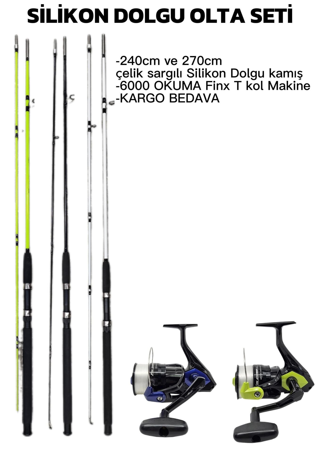 RENKLİ SİLİKON DOLGU OLTA SETİ