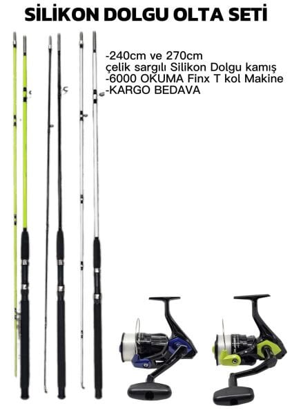 RENKLİ SİLİKON DOLGU OLTA SETİ