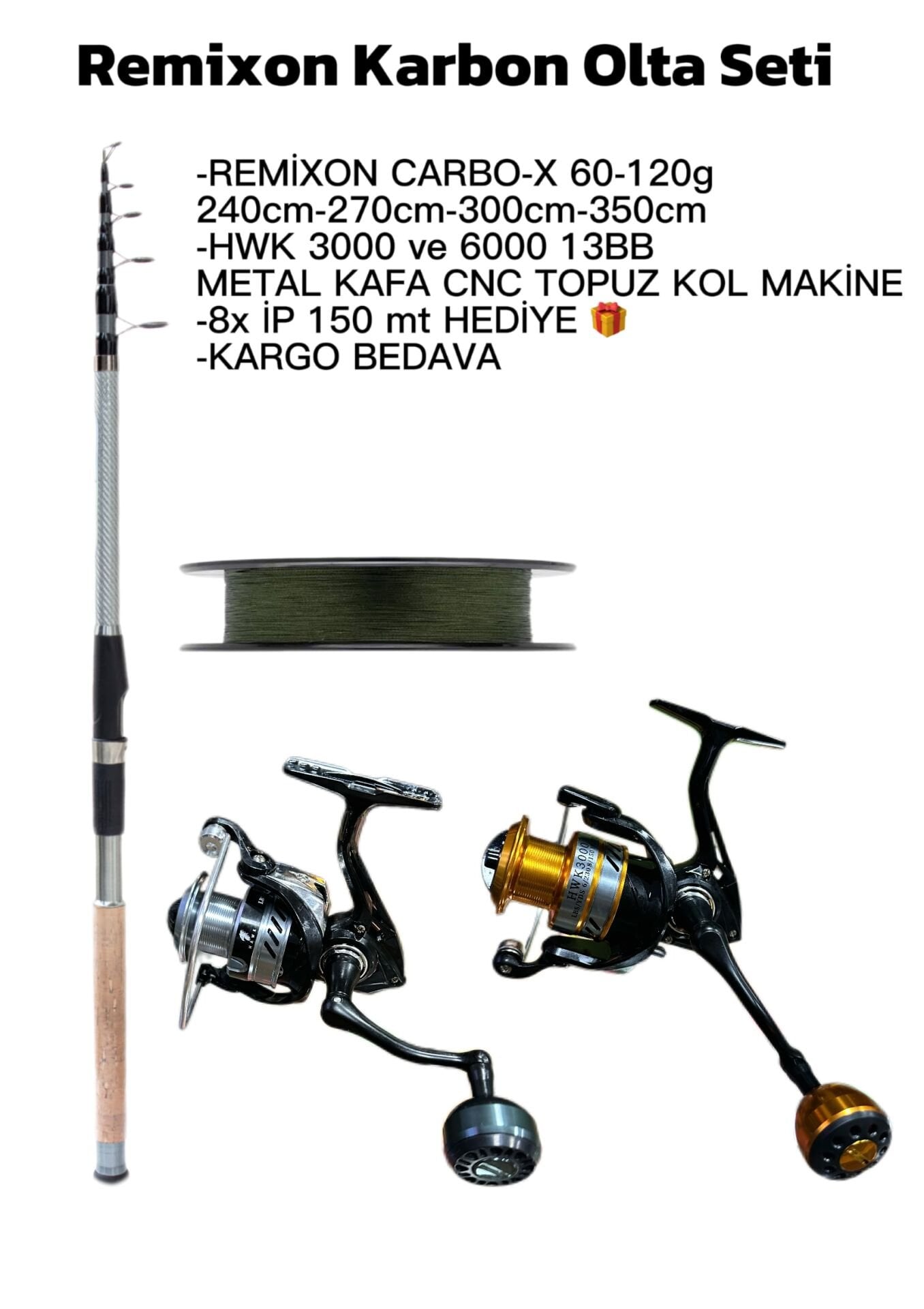 REMİXON KARBON TELESKOPİK OLTA SETİ