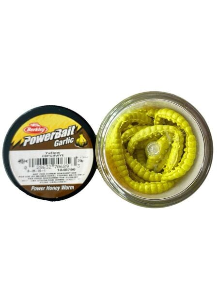 Berkley Power Honey Worm Garlic 55CT Silikon KurtYellow Sarımsaklı Sarı Kurt