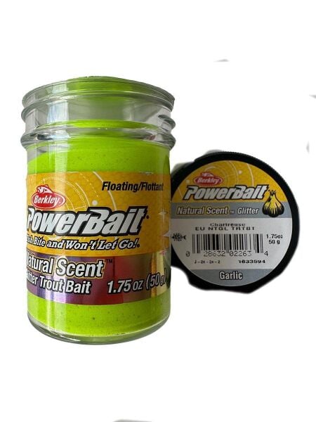 Berkley Power Bait Natural Scent Glitter – Chartreuse Garlic Sarımsaklı Yeşil