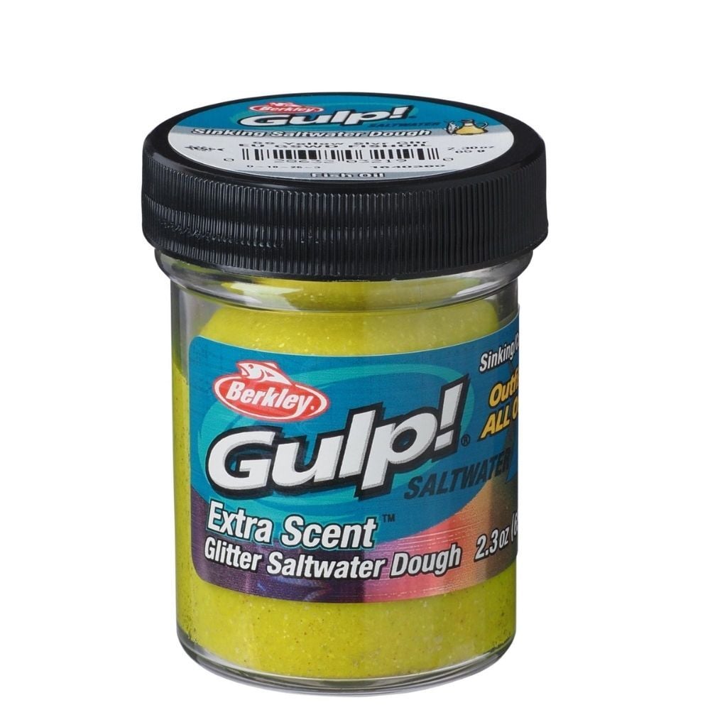Berkley Gulp PowerBait Saltwater Sinking Hamur FISHOIL-YELLOW SILVER SARI