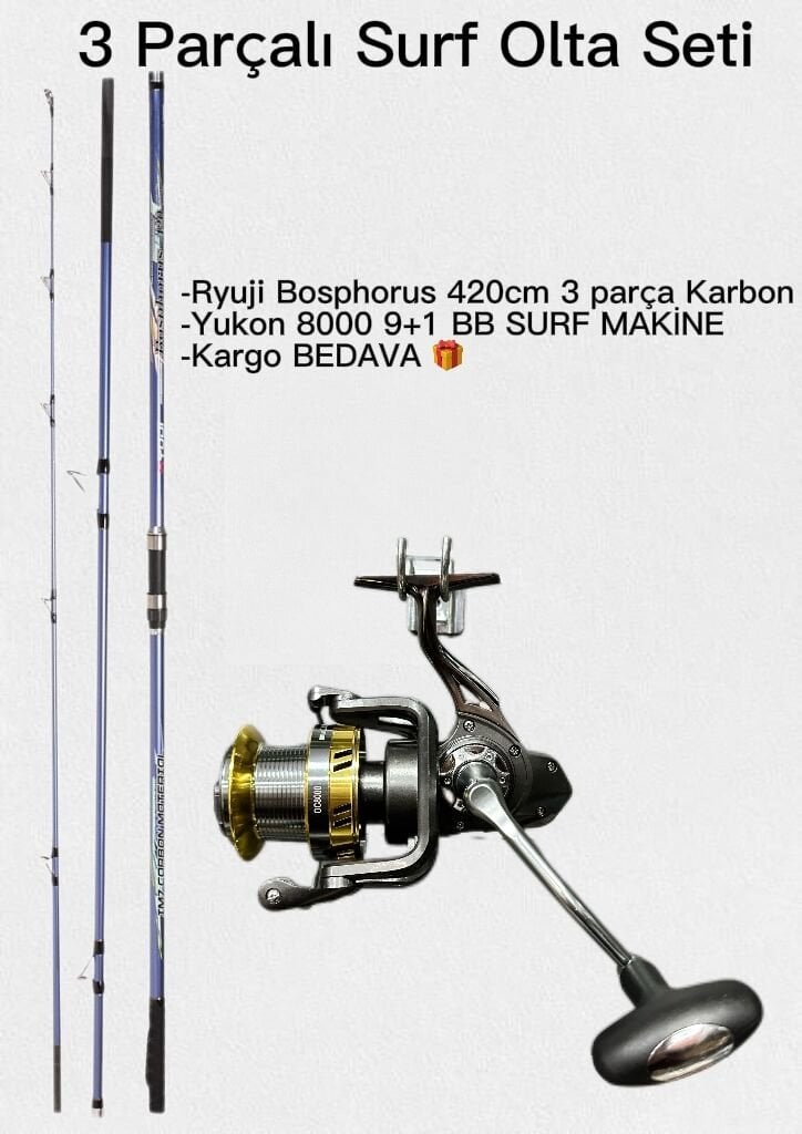 3 Parçalı Surf Olta Seti