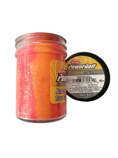 Berkley Power Bait Extra Scent Glitter - Sherbet/Gltr - Peynirli Turuncu Pembe Hamur