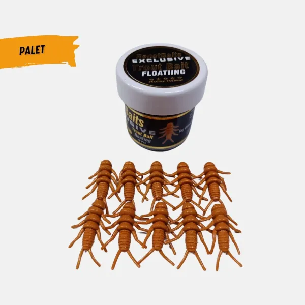 RenatBaits Peynir Kokulu Yüzen Silikon Taş Altı Böceği (10 Adet) Alabalık Yemi