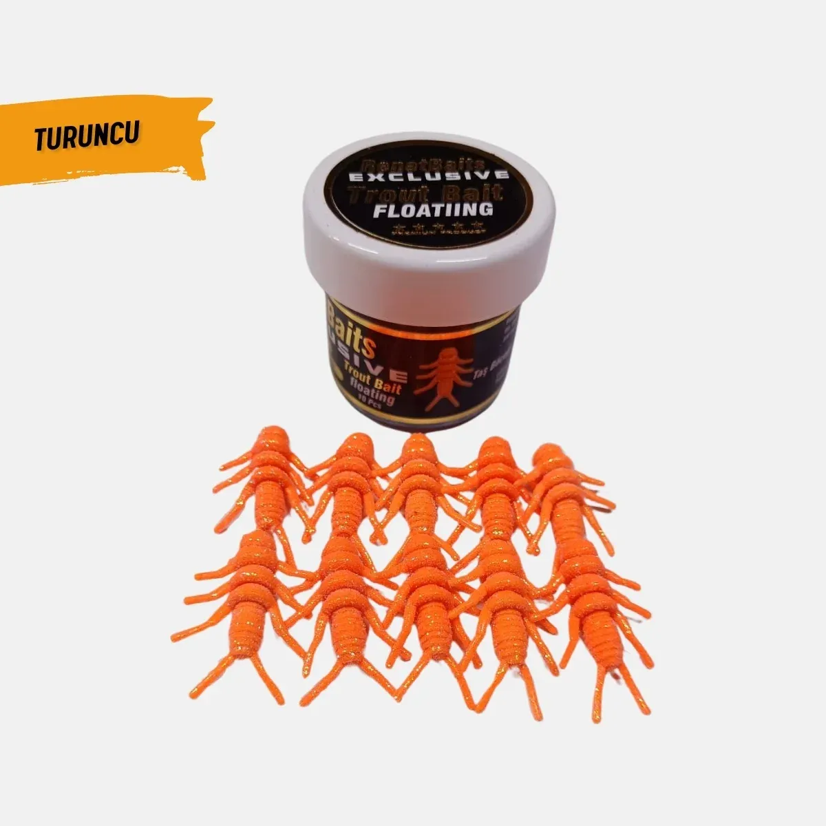 RenatBaits Peynir Kokulu Yüzen Silikon Taş Altı Böceği (10 Adet) Alabalık Yemi