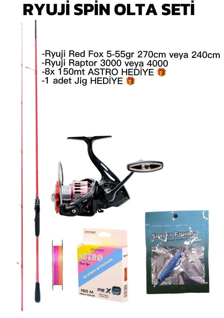 RYUJİ SPİN OLTA TAKIMI İP VE JİG HEDİYE