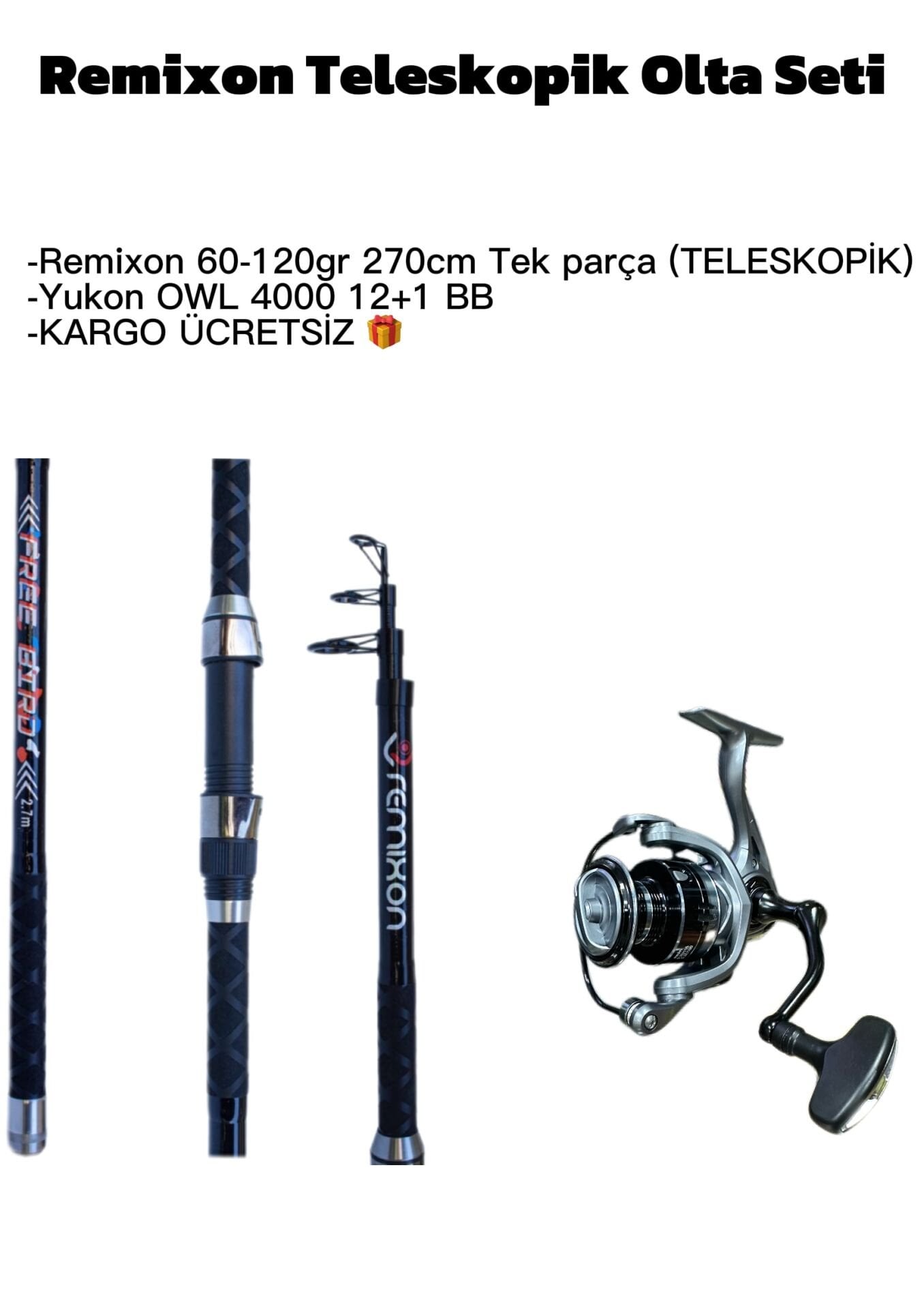 REMİXON 60-120gr 270cm TELESKOPİK OLTA SETİ