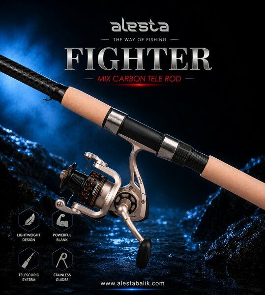 Alesta Fighter 300cm 50-100gr Mix Karbon Teleskopik Olta Kamışı