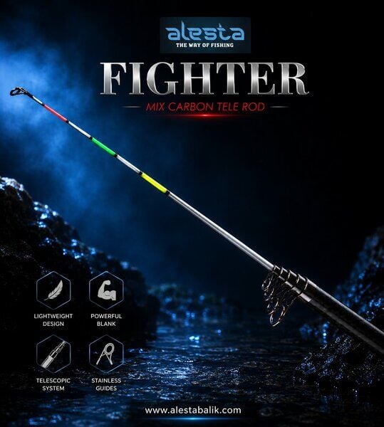 Alesta Fighter 350cm 50-100gr Mix Karbon Teleskopik Olta Kamışı