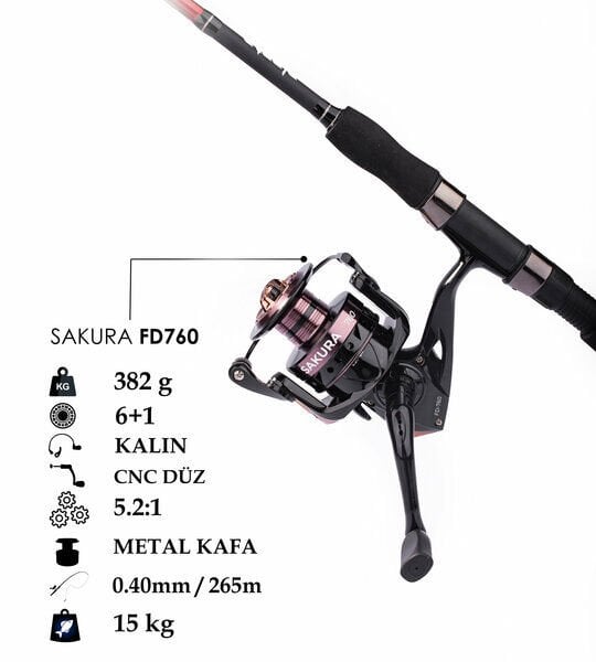 ALESTA SAKURA 6000 METAL KAFA CNC KOL 6+1 BB OLTA MAKİNESİ