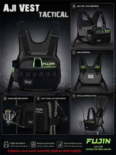 Fujin Tactical Vest Khaki Balıkçı Çantası