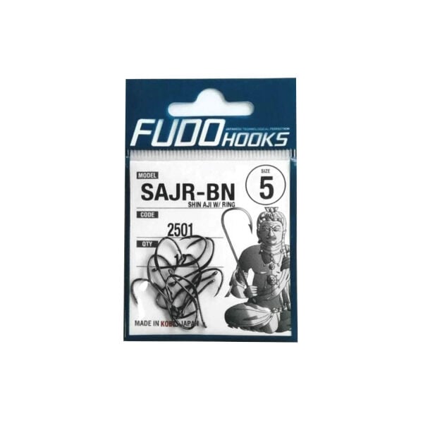 Fudo Shin Aji WRing 2501 Black Nikel Delikli Dövme Olta İğnesi Delikli Dövme